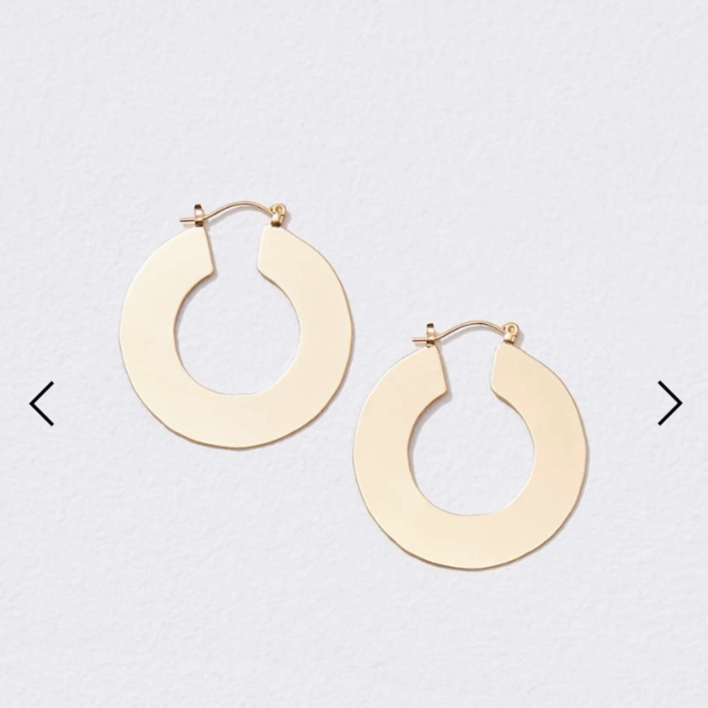 LOFT Flat Hoop Earrings in Gold